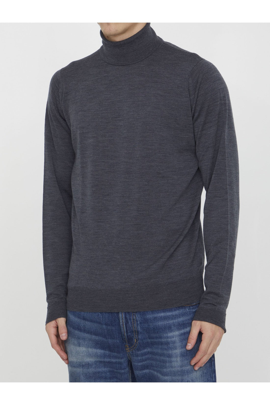 John Smedley Grey merino jumper im Sale