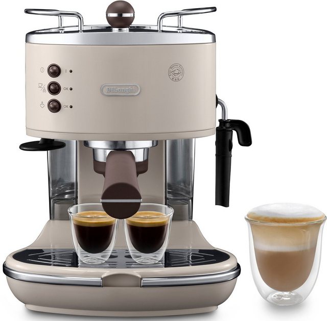 De'Longhi Espressomaschine Icona Vintage ECOV 311.BG, Siebträger, auch für Kaffeepads geeignet