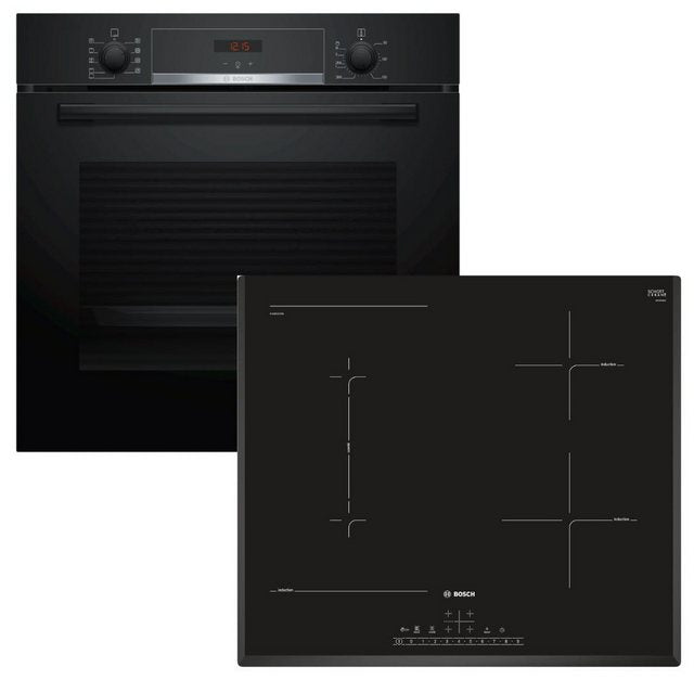 BOSCH Backofen-Set EcoClean mit Induktionskochfeld PowerBoost - autark, 60 cm