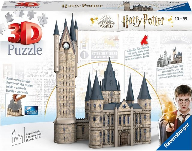 Ravensburger 3D-Puzzle Harry Potter Hogwarts Schloss - Astronomieturm, 540 Puzzleteile, Made in Europe, FSC® - schützt Wald - weltweit