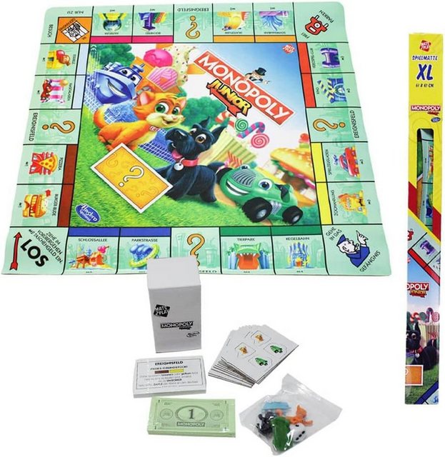 Hasbro Spielmatte Hasbro-Monopoly-XL-Spielmatte (Set, Spielfiguren Figurenkarten Ereigniskarten), Spielmatte Gesellschaftsspiel