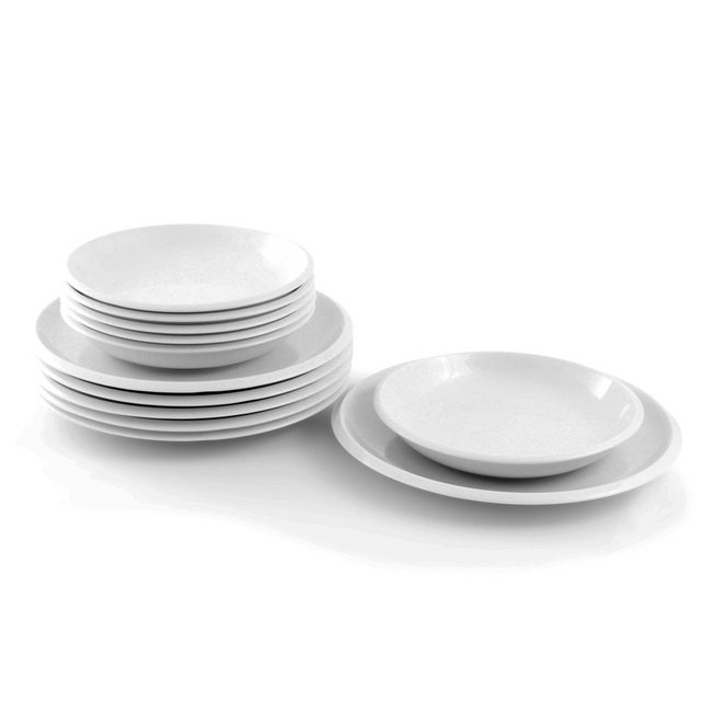 Friesland Porzellan Kombiservice Tafel-Set 12tlg. Ecco Weiß