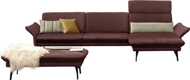 himolla Ecksofa 1928, mit Hocker, Füße anthrazit