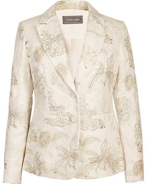 White Label Jackenblazer Blazer mit floralem Allover-Stick