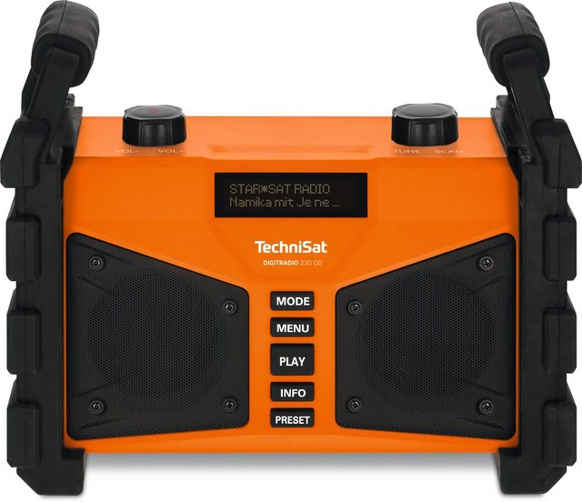 TechniSat DIGITRADIO 230 OD Baustellenradio (Digitalradio (DAB), UKW, Bluetooth, 12 W, Favoritenspeicher, USB, Akku (10h Wiedergabe), staubdicht, wasserbeständig)