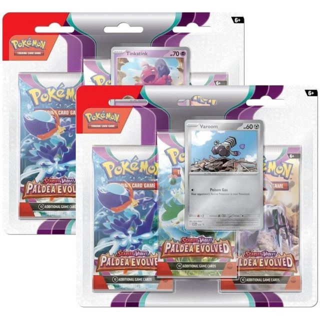 POKÉMON Sammelkarte Pokemon Paldea Evolved 3-Pack Blister, Englisch