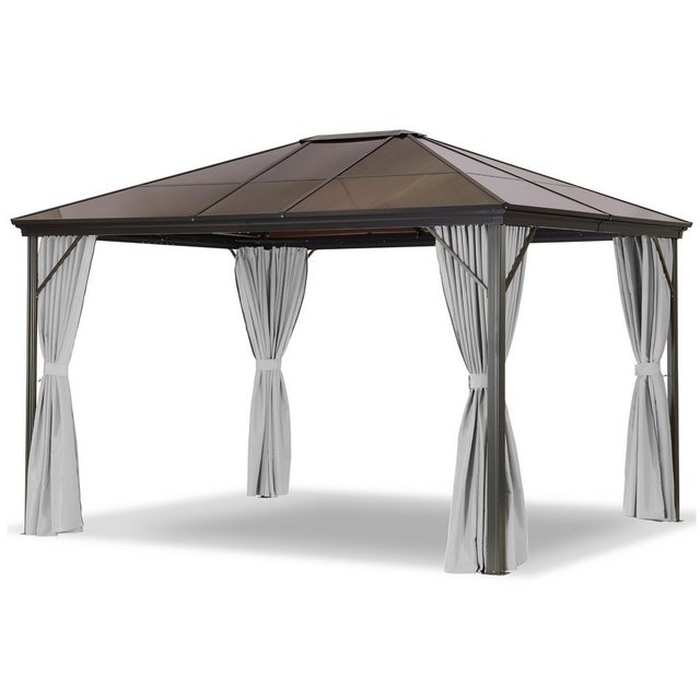 Leco Pavillon, Alu 3x3,65 Hardtop Set Profi Partyzelt inkl. Seitenteile