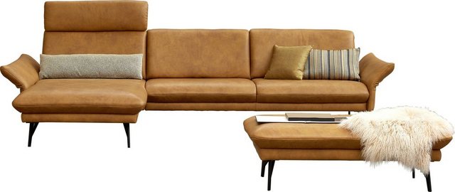 himolla Ecksofa 1928, mit Hocker, Füße anthrazit