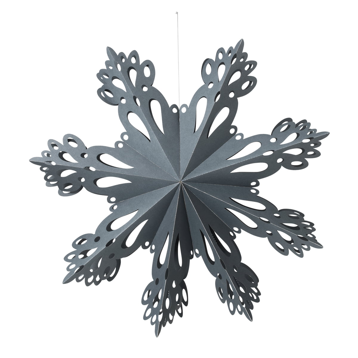 Broste Copenhagen - Christmas Snowflake Deko-Anhänger, Ø 46 cm, orion blue