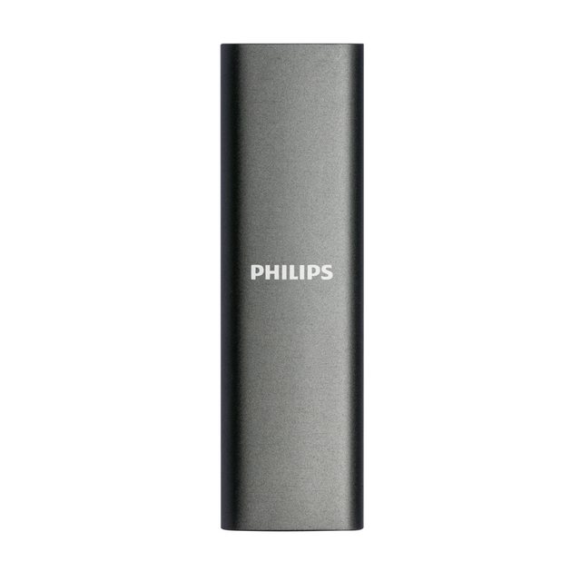 Philips FM02SS030P/00 externe SSD (2 TB) SATA 520 MB/S Lesegeschwindigkeit, 550 MB/S Schreibgeschwindigkeit, - Ultra Speed USB-C 3.2 - Aluminium - Space Grey