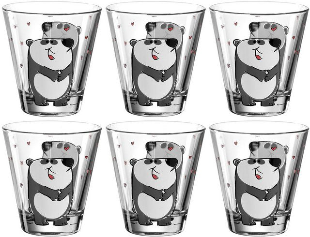 LEONARDO Kinderbecher BAMBINI Panda, Glas, 215 ml, 6-teilig im Sale