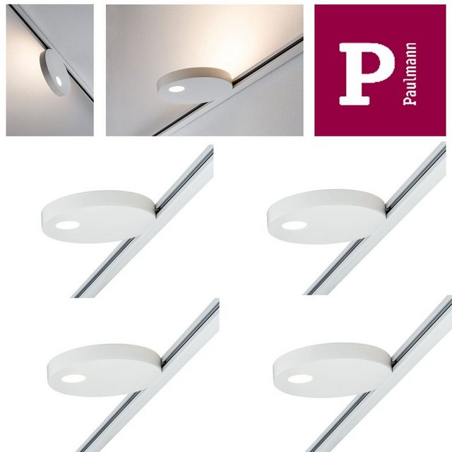 Paulmann Deckenleuchten 4er Set - Paulmann URail Spot Uplight Salto 16W Weiß 230V Metall, 4er Set - Paulmann URail Spot Uplight Salto 16W Weiß 230V Metall