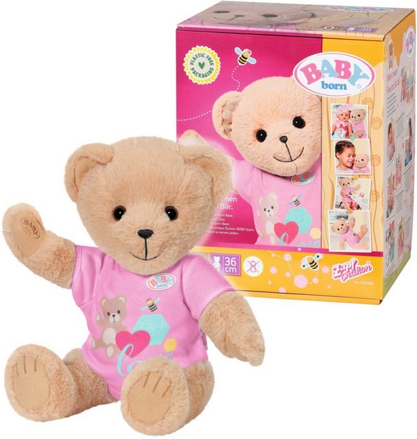 Baby Born Kuscheltier Teddy Bär, pink, inklusive Strampler - Teddybär im Sale