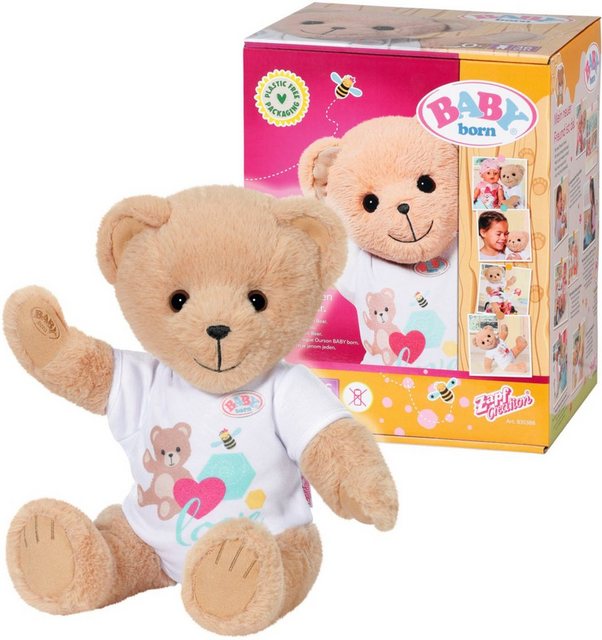 Baby Born Kuscheltier Teddy Bär, weiß, inklusive Strampler - Teddybär im Sale