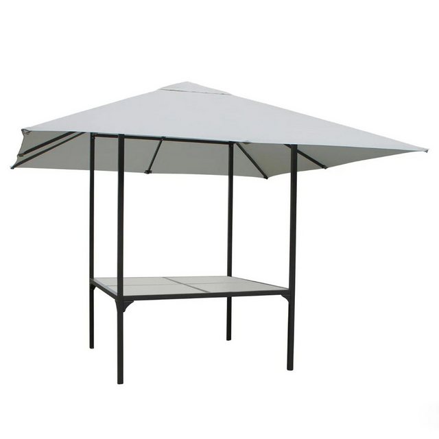 Leco Pavillon Dining Pavillon + Esstisch und Gartenzelt, 3 x 3 m, (mit integriertem Esstisch), 300 x 300 x 250 cm (L x B x H)