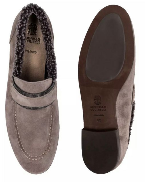 BRUNELLO CUCINELLI Loafer Wildleder Schuhe Slippers Flats Mokassins Loafer 100% Kalbsleder, anglebig, hochwertig und perfekt im Sale