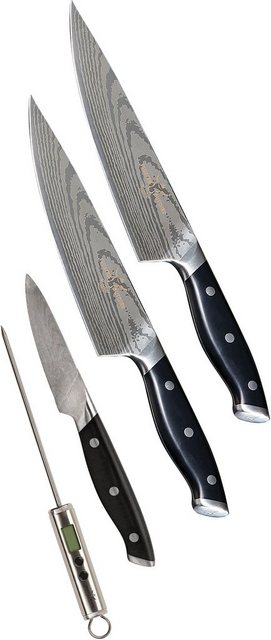 MediaShop Messer-Set Trusted Butcher (Set, 4-tlg), aus rostfreiem Edelstahl, ergonomischer Griff, perfekt ausbalanciert