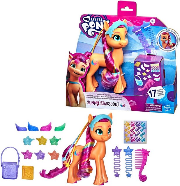 Hasbro Spielfigur My Little Pony, A New Generation - Regenbogenmähne Sunny Starscout, mit langen, pinkfarbenen Haaren und Sternschnuppen-Schönheitsfleck