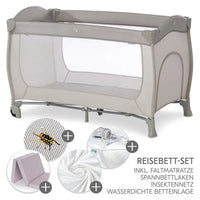 Thumbnail for Hauck Baby-Reisebett Sleep'n Play Go Plus - Beige, Baby Kinder Reisebett mit Matratze, 2 Spannbettlaken & Insektenschutz