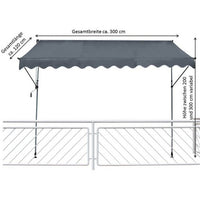 Thumbnail for Leco Klemmmarkise Balkon / Fallarmmarkise ohne Bohren (orange, 120 x 300 cm (L x B)