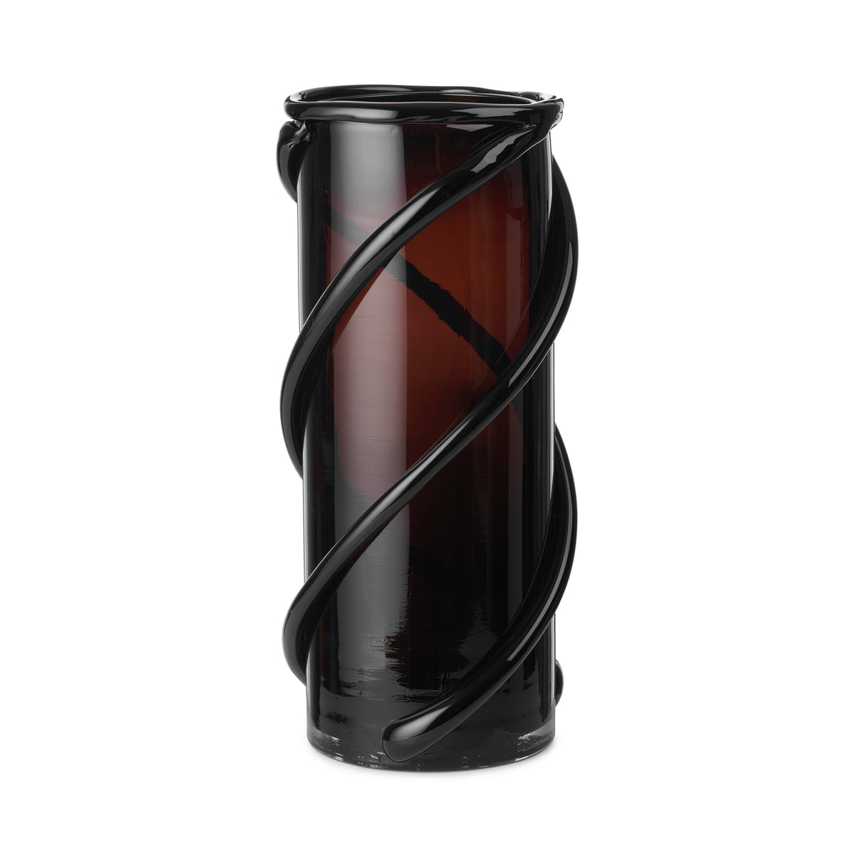 ferm LIVING - Entwine Vase, H 31 cm, dark amber