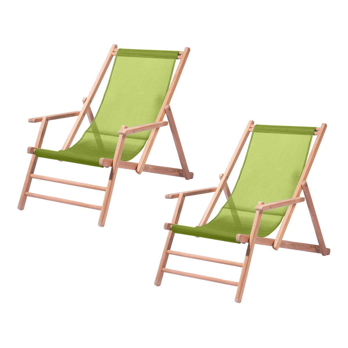 Jan Kurtz - Maxx Deckchair, Teakholz / Bezug Kunststoffgewebe pistazie (2er-Set) im Sale