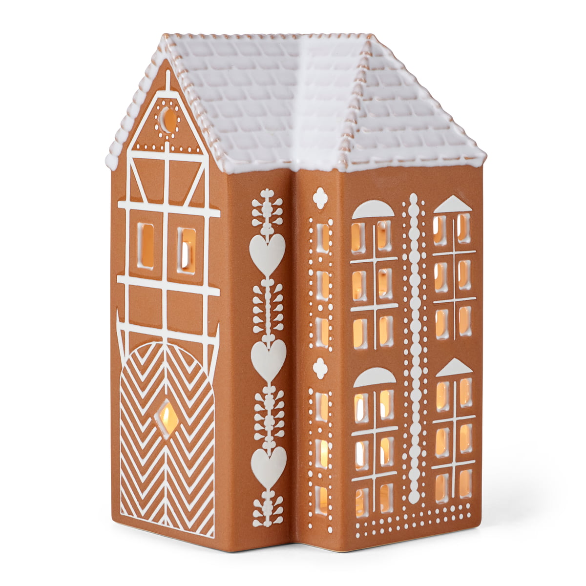 Kähler Design - Lebkuchen Teelichthaus, H 17 cm, braun im Sale