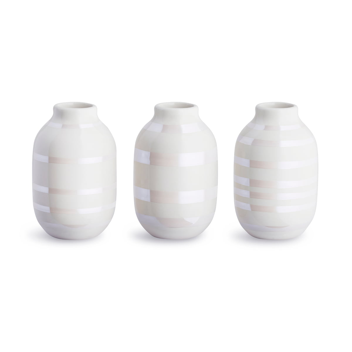 Kähler Design - Omaggio Vase Miniatur H 8 cm, perlmutt (3er-Set) im Sale