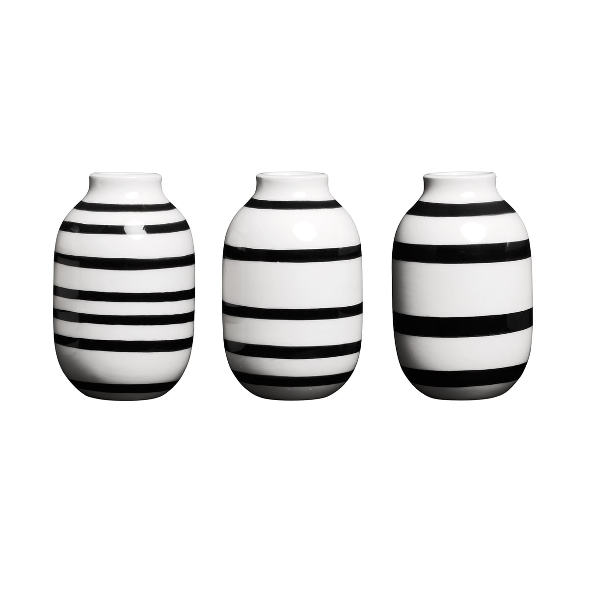 Kähler Design - Omaggio Vase Miniatur H 8 cm, schwarz (3er-Set) im Sale