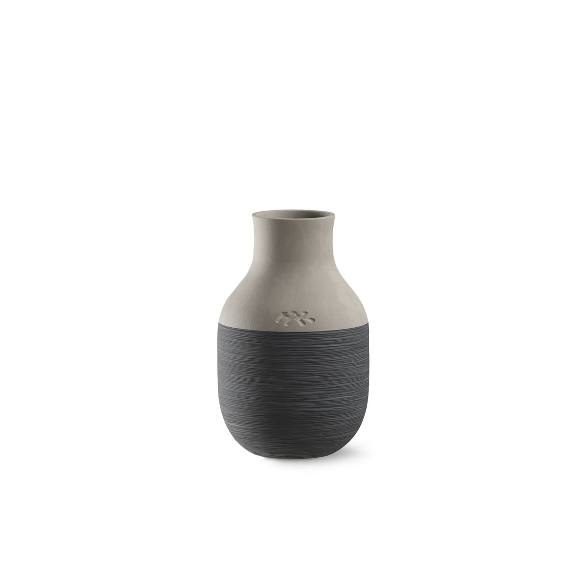 Kähler Design - Omaggio Circulare Vase, H 12.5 cm, anthrazit grau im Sale