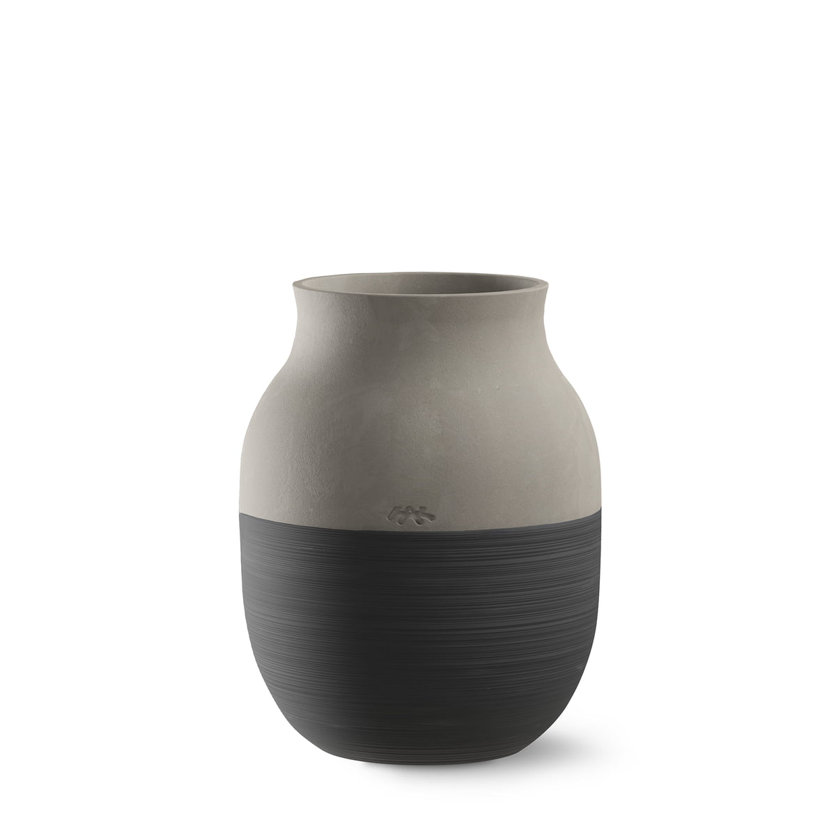 Kähler Design - Omaggio Circulare Vase, H 20 cm, anthrazit grau im Sale