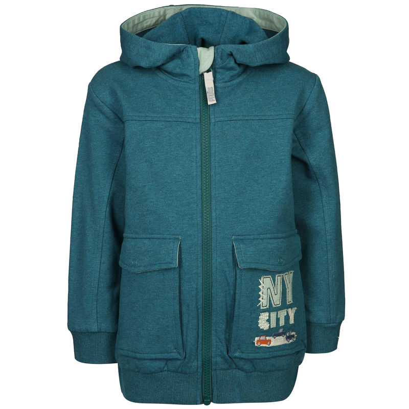 Kapuzensweatjacke NY CITY in petrol