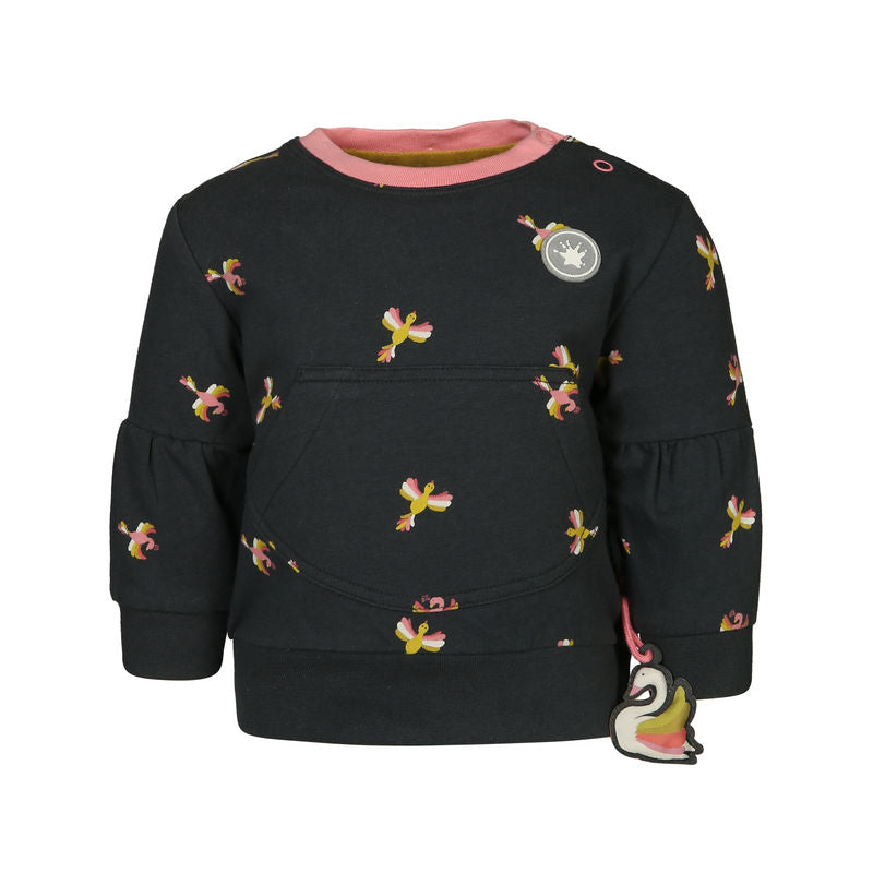 Sweatshirt SCHWAN mit Tasche in anthrazit