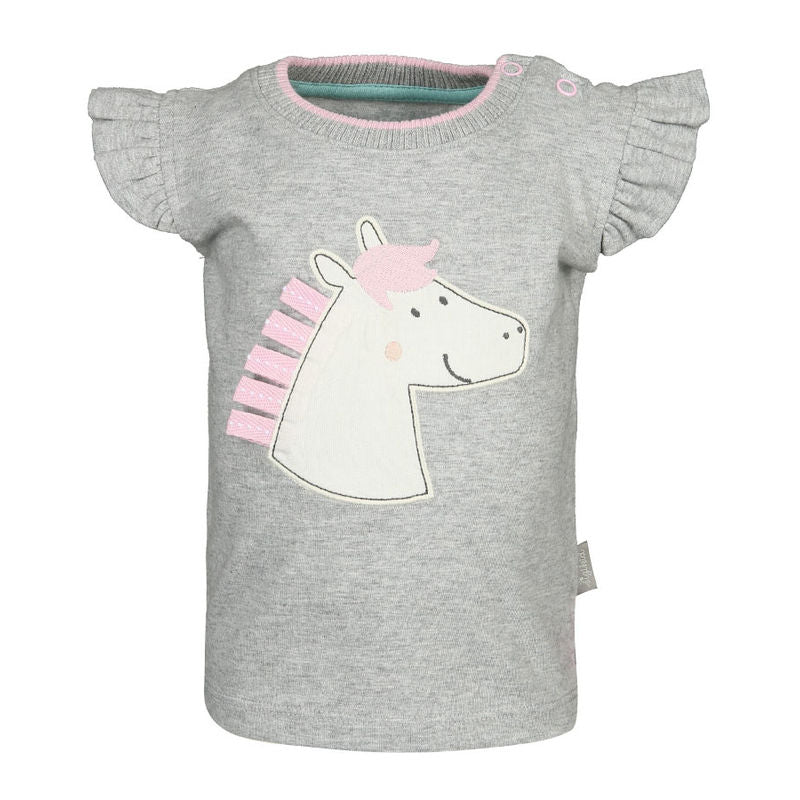 T-Shirt HAPPY HORSE mit Flügelärmeln in grau melange