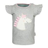 Thumbnail for T-Shirt HAPPY HORSE mit Flügelärmeln in grau melange