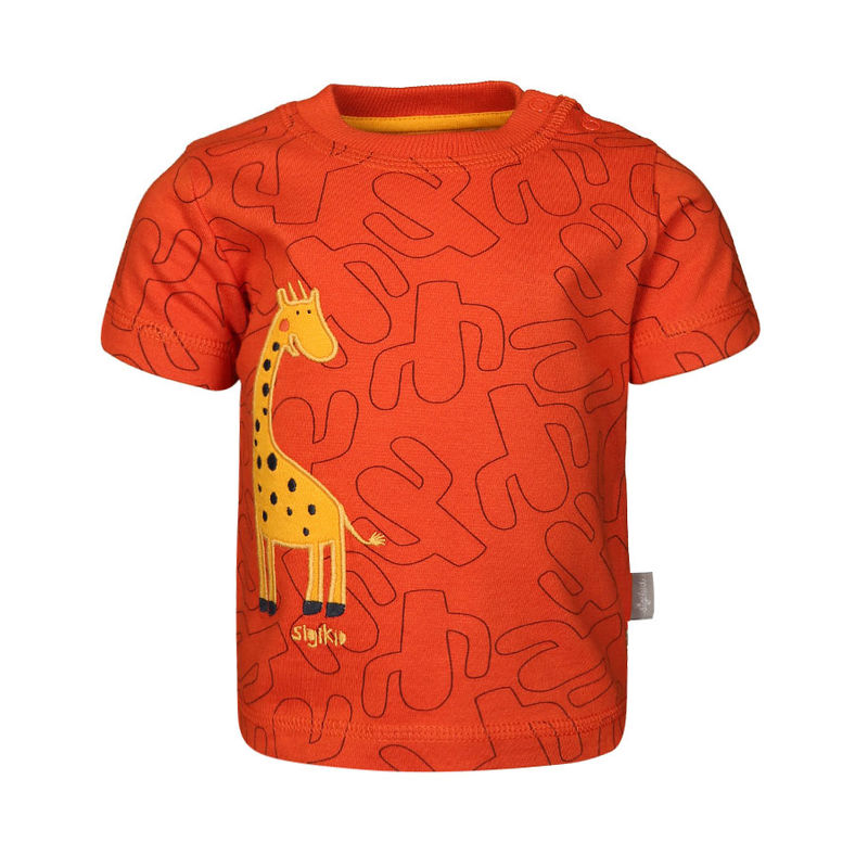 T-Shirt WILDLIFE – GIRAFFE  gemustert in orange