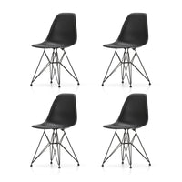 Thumbnail for Vitra - Eames Plastic Side Chair DSR RE, basic dark / tiefschwarz (Filzgleiter basic dark) (4er-Set) im Sale