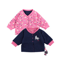 Thumbnail for Wendejacke SPARKLING PONY in dunkelblau/pink